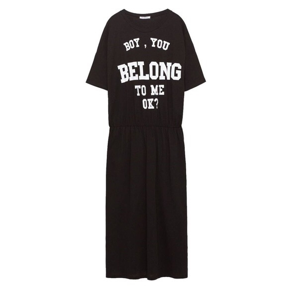 Zara Dresses & Skirts - Zara | Boy, You Belong To Me Ok? Graphic Dress